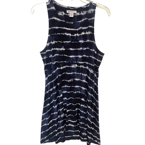 Athleta Santorini Thera Printed Dress Women’s Navy & White Tie Dye Size LP - Picture 5 of 16
